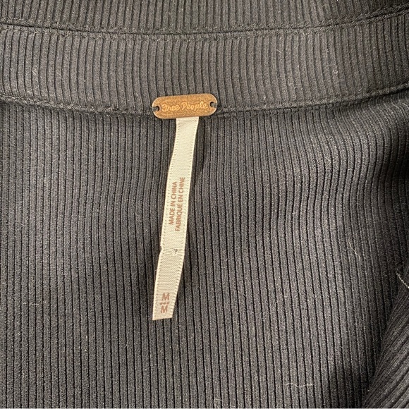 Free people black ribbed button blazer M - Picture 2 of 4